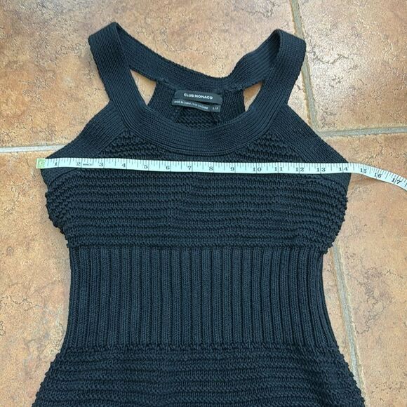 Club Monaco Women's Mixed Stitch Pointelle sleeveless fitted knit dress size SP - Picture 12 of 14